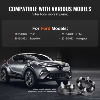 VEVOR 1.5&quot; 6&quot;x5.3&quot; Αποστάτες τροχού Αντάπτορες τροχών 6 Lug Forged Spacer 4 ΤΕΜ Μαύρο