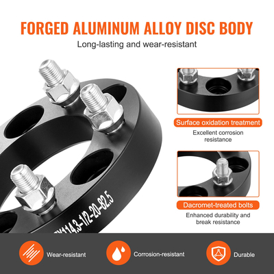 VEVOR 1&quot; 5&quot; x 4.5&quot; Αποστάτες τροχού Αντάπτορες τροχών 5 ωτίδων σφυρήλατο διαχωριστικό 4 ΤΕΜ Μαύρο