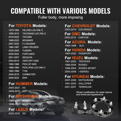 VEVOR 1&quot; 6&quot; x 5.5&quot; Αποστάτες τροχού Προσαρμογείς τροχών 6 ωτίδων σφυρήλατο διαχωριστικό 4 ΤΕΜ Μαύρο