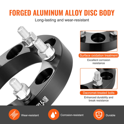 VEVOR 1&quot; 6&quot; x 5.5&quot; Αποστάτες τροχού Προσαρμογείς τροχών 6 ωτίδων σφυρήλατο διαχωριστικό 4 ΤΕΜ Μαύρο