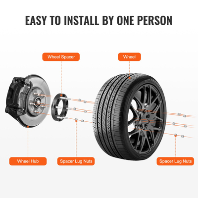 VEVOR 1&quot; 6&quot; x 5.5&quot; Αποστάτες τροχού Προσαρμογείς τροχών 6 ωτίδων σφυρήλατο διαχωριστικό 4 ΤΕΜ Μαύρο