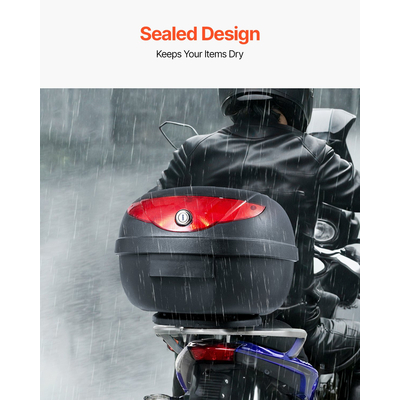 VEVOR 24L Top Case Μοτοσικλέτας Universal Ουρά μοτοσικλέτας με Ανακλαστικό Πάνελ