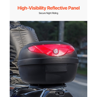 VEVOR 24L Top Case Μοτοσικλέτας Universal Ουρά μοτοσικλέτας με Ανακλαστικό Πάνελ