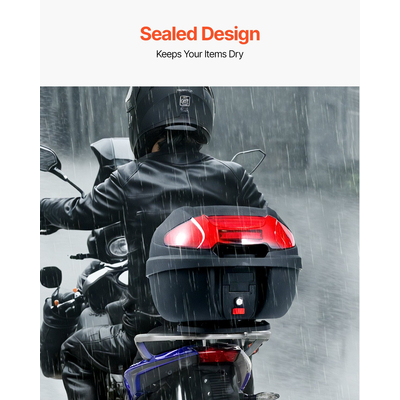 VEVOR 38L Top Case Μοτοσικλέτας Universal Ουρά μοτοσικλέτας με Ανακλαστικό Πάνελ