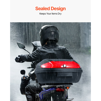 VEVOR 62L Top Case Μοτοσικλέτας Universal Ουρά μοτοσικλέτας με Ανακλαστικό Πάνελ