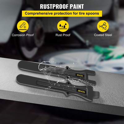 Εργαλείο αλλαγής ελαστικών VEVOR, Σετ ελαστικών 11 ιντσών, σίδερα ελαστικών 2 τμχ, 40CR χαλύβδινο σπάσιμο ελαστικών, μαύρα κουτάλια αλλαγής ελαστικών, κουτάλια ελαστικών μοτοσικλέτας ανθεκτικά στη σκουριά, μοχλοί ελαστικών για χολικά ελαστικά