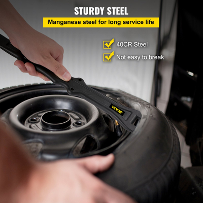 Εργαλείο αλλαγής ελαστικών VEVOR, Σετ ελαστικών 16 ιντσών, σίδερα ελαστικών 2 τμχ, 40CR χαλύβδινο σπάσιμο ελαστικών, μαύρα κουτάλια αλλαγής ελαστικών, κουτάλια ελαστικών μοτοσικλέτας ανθεκτικά στη σκουριά, μοχλοί ελαστικών για χολικά ελαστικά