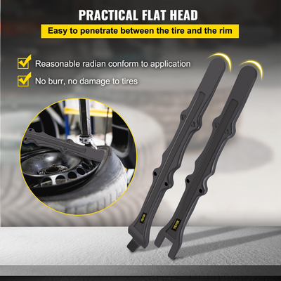 Εργαλείο αλλαγής ελαστικών VEVOR, Σετ ελαστικών 16 ιντσών, σίδερα ελαστικών 2 τμχ, 40CR χαλύβδινο σπάσιμο ελαστικών, μαύρα κουτάλια αλλαγής ελαστικών, κουτάλια ελαστικών μοτοσικλέτας ανθεκτικά στη σκουριά, μοχλοί ελαστικών για χολικά ελαστικά