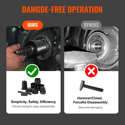 Κιτ Τύπου ρουλεμάν τροχού VEVOR, για αφαίρεση &amp; τοποθέτηση ρουλεμάν κίνησης στους μπροστινούς τροχούς, Σετ εργαλείων εξολκέα ρουλεμάν τροχών 24 τμχ με συρόμενες βίδες, μανίκια γενικής χρήσης, θήκη αποθήκευσης