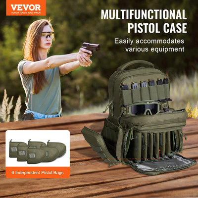 Σακίδιο πλάτης VEVOR Tactical Range for 6 Pistols Gun Backpack Green