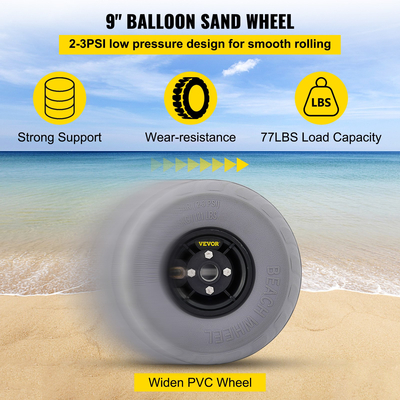 VEVOR Beach Balloon Wheels, Ανταλλακτικά λάστιχα άμμου 10&quot;, ελαστικά PVC Cart για Kayak Dolly, Caroe Canoe και Buggy με δωρεάν αντλία αέρα, 2-συσκευασία