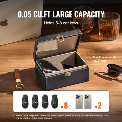 Βάση μπλοκαρίσματος σήματος κιβωτίου VEVOR Faraday για 5~8 κλειδιά αυτοκινήτου.