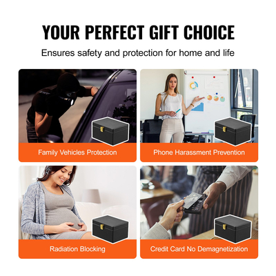 Βάση μπλοκαρίσματος σήματος κιβωτίου VEVOR Faraday για 5~8 κλειδιά αυτοκινήτου με 2 τσάντες κλειδιών μαύρες