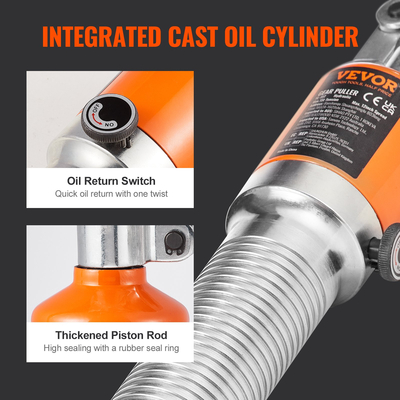 VEVOR Hydraulic Gear Puller, 15 Ton Max Capacity Wheel Bearing Pulling Separator, 2 ή 3 Jaws Puller, Κάθετα και Οριζόντια, Υδραυλικό Εξολκέα 12&quot; με θήκη για έλξη πλήμνων