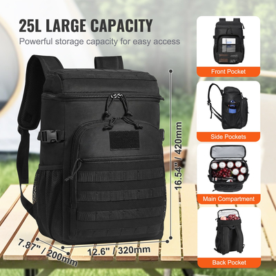 VEVOR Cooler Bag 25L Insolated Lunch Bag Molle Design &amp; αφαιρούμενες τσάντες αποθήκευσης