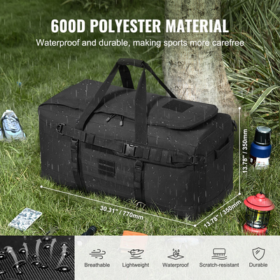 VEVOR Tactical Duffle Bag Duffle Gym Bag 100L with Molle Design &amp; Multi-mesh bag