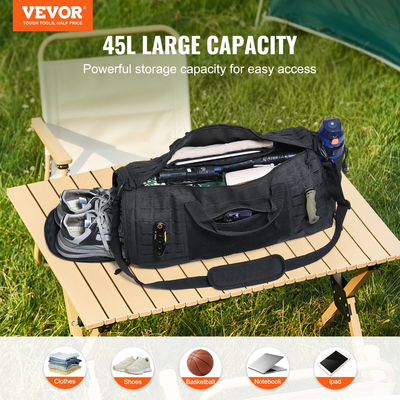 VEVOR Tactical Duffle Bag 45L Gym Bag Duffle Molle Design &amp; Θήκη παπουτσιών