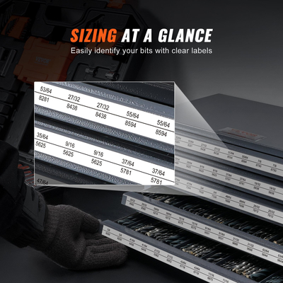 Ντουλάπι διανομέα τρυπανιού VEVOR, ντουλάπι οργάνωσης τρυπανιού με πέντε συρτάρια για 33/64&quot; έως 63/64&quot; Ατσάλινο ντουλάπι οργάνωσης δοσομετρητή τρυπανιού με ετικέτες, δοσομετρητής τρυπανιών με δυνατότητα στοίβαξης για αποθήκευση τρυπανιών