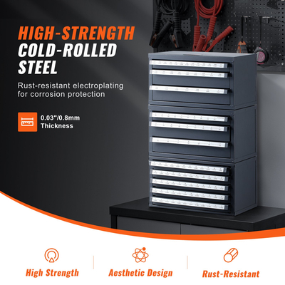 Ντουλάπι διανομέα τρυπανιού VEVOR, 3 τεμάχια τριών συρταριών για 1/16&quot; έως 1/2&quot; &amp; μεγέθη γραμμάτων Α έως Ω, Οργανωτής τρυπανιού με πέντε συρτάρια για μεγέθη μετρητή σύρματος #1 έως #60, στοιβαζόμενη για αποθήκευση τρυπανιού