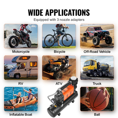 VEVOR Heavy Duty Air Compressor &amp; 6L Tank 6.35CFM Portable Tire Inflator 150PSI