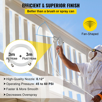 VEVOR Commercial Paint Pressure Tank 2,5 Galllons Pressure Pot Tank 10L Pressure Paint Pot Feed Spray Spray 1,5mm Nozzle Paint Spray for 10L Painting