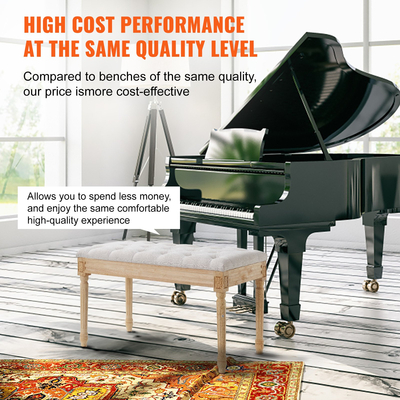 VEVOR Επενδυμένος πάγκος, Οθωμανικός πάγκος 16&quot; W, Πάγκος στο τέλος του κρεβατιού με μαξιλάρι με επένδυση από αφρό και πόδια από καουτσούκ, Φουντωτό υποπόδιο Πάγκος εισόδου για τραπεζαρία, Σαλόνι, Υπνοδωμάτιο, Διάδρομος, Μπεζ