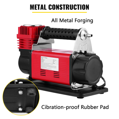 VEVOR 12V Adventurer Heavy Duty Portable Air Compressor 4X4 Tire Pump Air Compressor με ενσωματωμένο φίλτρο αέρα και αντικραδασμικό καουτσούκ