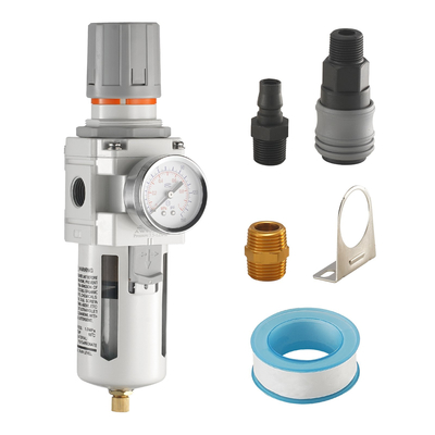 Ρυθμιστής φίλτρου αεροσυμπιεστή VEVOR, 1/2&quot; NPT 5μm στεγνωτήρας αέρα για συμπιεστή, Διαχωριστής νερού μονοβάθμιου ημιαυτόματου αεροσυμπιεστή με στοιχείο φίλτρου ορείχαλκου, ρυθμιστής πίεσης 7,5-125 PSI, Poly Bowl