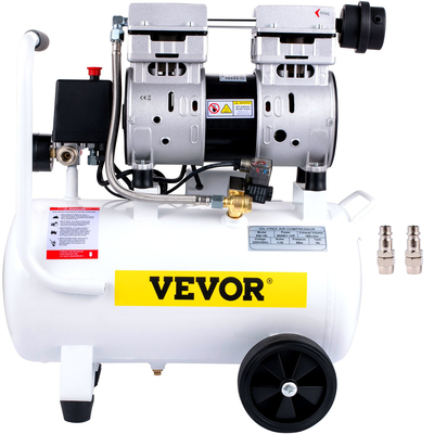 VEVOR Air Compressor, Δεξαμενή αεροσυμπιεστή 18L/4 Gallon, φορητό κιτ αεροσυμπιεστή χωρίς λάδι 1,1HP 850W για γκαράζ, Ultra Quiet, 115PSI, 5,9CFM, 1440RPM, για φούσκωμα ελαστικών,Ανακαίνιση σπιτιού, Εργαλεία αέρα