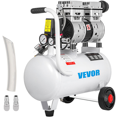 VEVOR Air Compressor 5,5 Gallon Ultra Quiet Αερόσυμπιεστής χωρίς λάδι 25L Αθόρυβος Αεροσυμπιεστής Δεξαμενής 750W Συμπιεστής χωρίς λάδι Χαμηλό θόρυβο