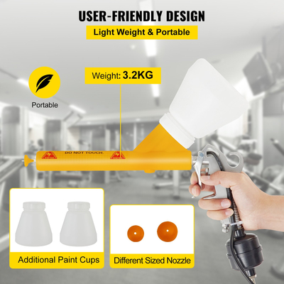 VEVOR PC03-5 Σύστημα επίστρωσης πούδρας Ηλεκτρικό πιστόλι ψεκασμού Painter Φορητό πιστόλι επίστρωσης πούδρας Κίτρινο πιστόλι βαφής
