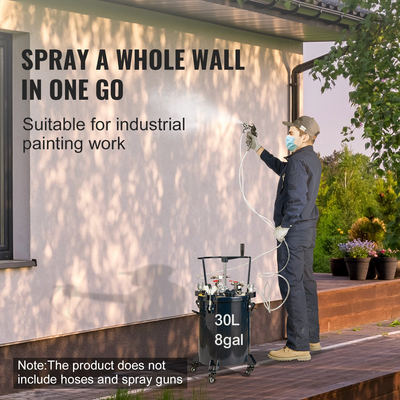 Δεξαμενή δοχείου πίεσης βαφής VEVOR, δοχείο πίεσης βαφής αέρα 30L/8gal με αναδευτήρα χειροκίνητης ανάμειξης, στεγανωτικό επισκευής διαρροών για βιομηχανία οικιακής διακόσμησης Αρχιτεκτονική Κατασκευή Βαφή αυτοκινήτου, 70PSI Max