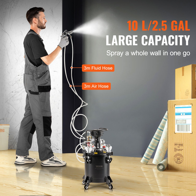 Δεξαμενή δοχείου πίεσης βαφής VEVOR 10 L/2,5 gal Πλήρως αυτόματη ανάδευση 70 psi