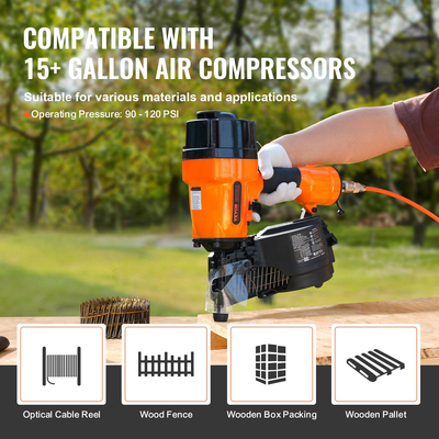 Πνευματικό πιστόλι καρφιών VEVOR MCN90 1-3/4&quot; έως 3-1/2&quot; 15 μοιρών