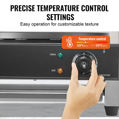 VEVOR Ηλεκτρική κρεποποιός 16 ιντσών Εμπορική μηχανή κρεπαρίσματος 1700W Αντικολλητική