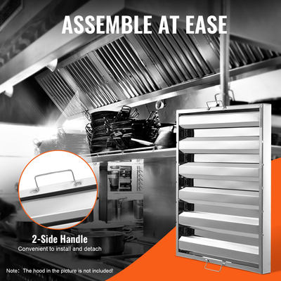 VEVOR 24,5Wx19,5H Inch Commercial Hood Filter Range Hood Διάφραγμα από ανοξείδωτο ατσάλι
