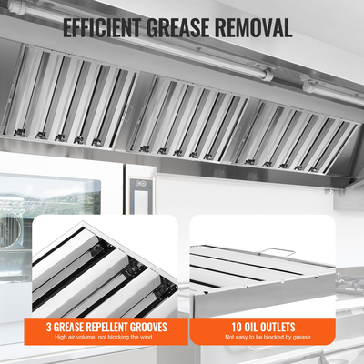 VEVOR 24,5Wx19,5H Inch Commercial Hood Filter Range Hood Διάφραγμα από ανοξείδωτο ατσάλι