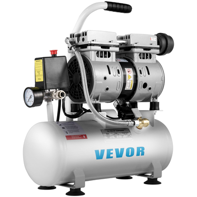 VEVOR Ultra Quiet Air Compressor 0,75 HP, Air Compressor 2 Gallon, Oil-Free Air Compressor Steel Tank 550W, Portable Air Compressor, Ultra Quiet Compressor για επισκευή στο σπίτι, Φούσκωμα ελαστικών