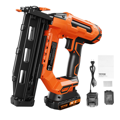 VEVOR Cordless Finish Nailer 20V Cordless Brad Nailer Kit 16Ga Nails Battery