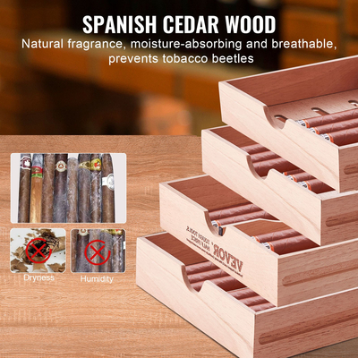VEVOR 100 Cigar Humidor Ντουλάπι Cedar Cigar Box Υγραντήρας &amp; υγρόμετρο &amp; ράφι
