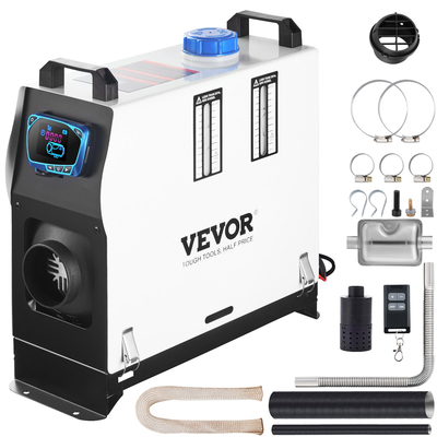 VEVOR Diesel Air Heater, 8KW Parking Heater, All in 1, Truck Heater 12V, One Outlet Air, with Red LCD Switch, Remote Control, Fast Heating Diesel Heater, For Car, RV Truck, Boat, Campervans, Caravans