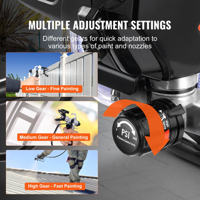 VEVOR Stand Airless Paint Sprayer, 750W 3000PSI High Efficiency Electric Airless Sprayer with Cart, Fine and ομοιόμορφο εφέ βαφής, Ψεκαστήρες χρωμάτων για έπιπλα και φράχτες εσωτερικού και εξωτερικού σπιτιού
