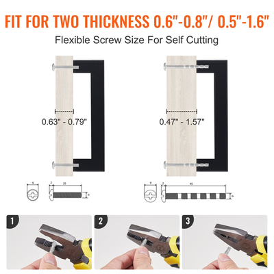 VEVOR 10 Pack Ντουλάπι Ντουλάπα, 3,86 ίντσες / 96 χιλιοστά Κέντρο στο κέντρο Λεπτό τετράγωνο συρτάρι ντουλαπιών κουζίνας, ανοξείδωτες μοντέρνες λαβές πόρτας ντουλαπιών κουζίνας για μπάρα μπάνιου κουζίνας Εξοπλισμός Μαύρο ματ