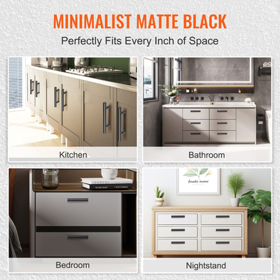 VEVOR 30 Pack Ντουλάπι έλξης, 5,03 ιντσών / 128 χιλιοστά Centre to Center Λεπτό συρτάρι ντουλαπιών κουζίνας, ανοξείδωτες μοντέρνες λαβές πόρτας ντουλαπιών κουζίνας για μπάρα μπάνιου κουζίνας Εξοπλισμός Μαύρο ματ
