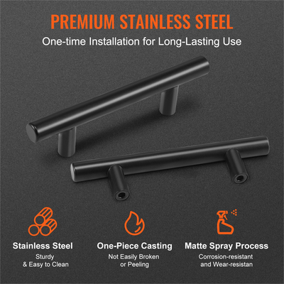 VEVOR 30 Pack Ντουλάπι έλξης, 3 ιντσών / 76 χιλιοστά Κέντρο στο κέντρο Λεπτό συρτάρι ντουλαπιών κουζίνας, ανοξείδωτες μοντέρνες λαβές πόρτας ντουλαπιών κουζίνας για μπάρα μπάνιου κουζίνας Εξοπλισμός Μαύρο ματ