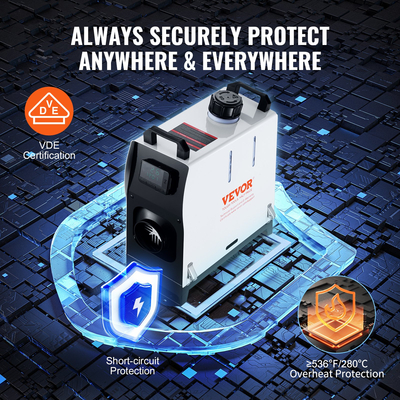 VEVOR 5-8KW Diesel Heater, Diesel Air Heater All in One με τηλεχειριστήριο και οθόνη LCD, Γρήγορη θέρμανση χαμηλού θορύβου, φορητός θερμαντήρας Diesel για Truck Van RV Trailer Camper και εσωτερικούς χώρους