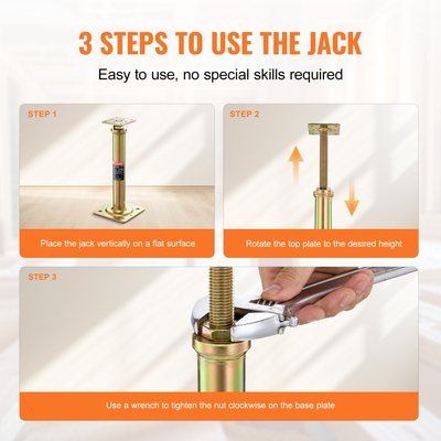 VEVOR 4PCS Ρυθμιζόμενος ανελκυστήρας δαπέδου Jack Post House ισοπεδωτική ανύψωση δαπέδου 11,6&quot;-16&quot; Ύψος