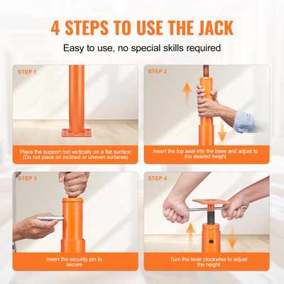 VEVOR Ρυθμιζόμενος ανελκυστήρας δαπέδου Jack Post House Ισοπεδωτικός ανελκυστήρας 54&quot;-150&quot; Εύρος ύψους