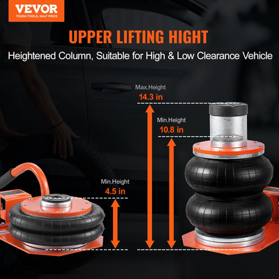 VEVOR Air Jack 3 Ton/6600 lbs Πνευματικός γρύλος με ψηλή κολόνα για Sedan