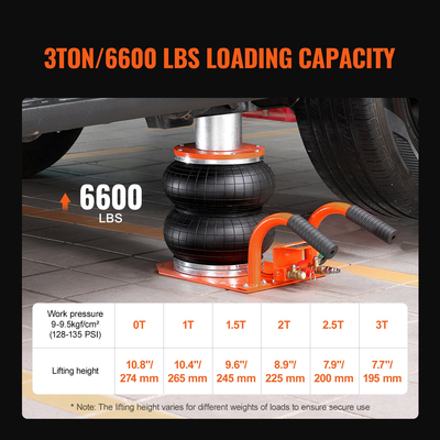 VEVOR Air Jack 3 Ton/6600 lbs Πνευματικός γρύλος με ψηλή κολόνα για Sedan